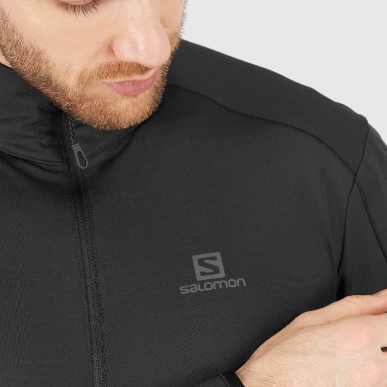 Sudaderas Salomon Essential Lightwarm Half Zip Hombre Negros | MX FXMV371